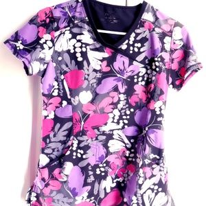 Cherokee Infinity Floral Scrub Top